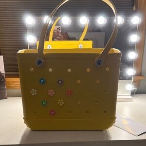 BOGG BAG Yellow Tote with Floral Details